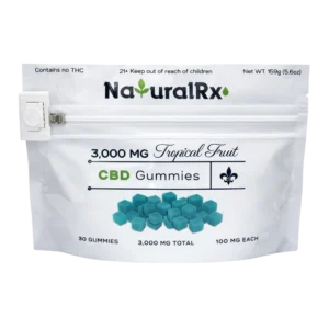 gummy bag product photo 3,000 mg Tropical Fruit CBD Gummies - Clinical Strength